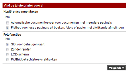 Screenshot 3 van productkeuze wizard