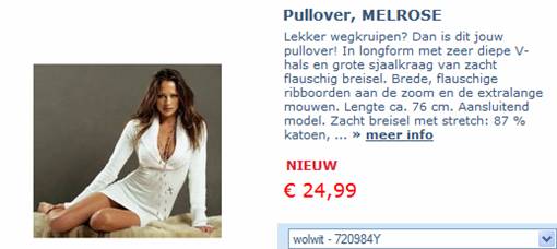 Otto prijst deze pull-over 1 cent onder de € 25