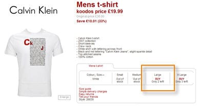 Koodos: Toch maar snel bestellen voordat het T-shirt in mijn maat weg is?