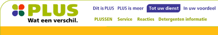 Screenshot van Plus website