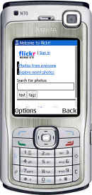 Flickr herkent mobile devices en past de content daarop aan.