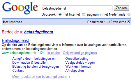 Zoekresultaat op ‘belastingsdienst’