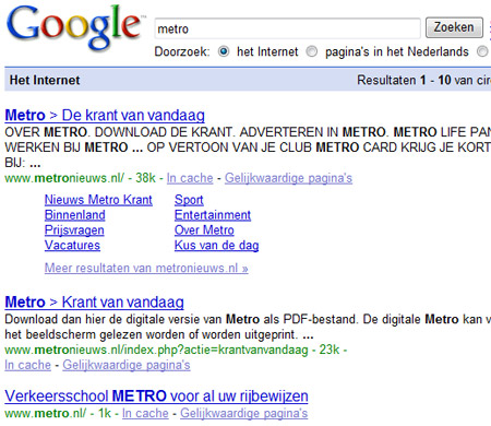 Zoekresultaat van ‘metro’