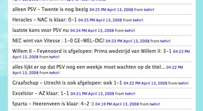voetbal op Twitter