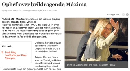 Ophef over brildragende Maxima