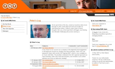 Weblog Peter Bakker CEO TNT