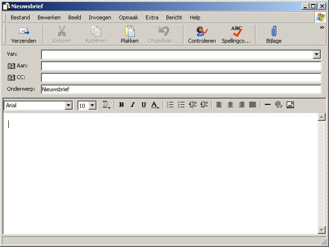 Screenshot van e-mailmarketing.