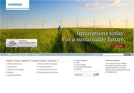 Siemens homepage