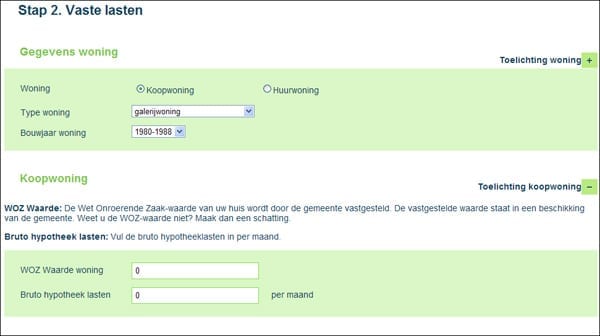 Nibud Leenwijzer Toelichting hypotheeklasten