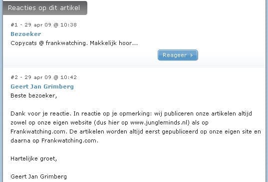Reactie artikel Jungle Minds Geert Jan Grimberg Figuur: reactie op artikel van Geert Jan Grimberg op jungleminds.nl