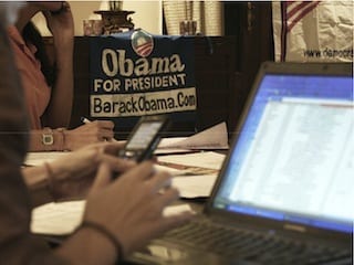 Obama en laptop "Dit is de essentie van democratie!"