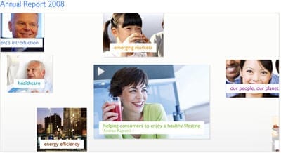 Philips: introductie visual die het bedrijf en haar producten onder de aandacht brengt.