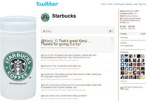 Starbucks op Twitter Starbucks op Twitter