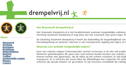 Voorbeeld van een verticaal menu
