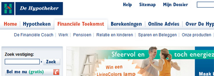 Subnavigatie van De Hypotheker