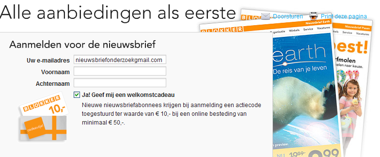 blokker welkomstcadeau