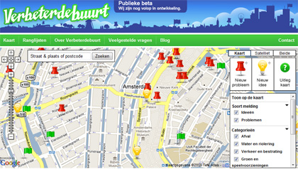 Screenshot van Verbeterdebuurt.nl
