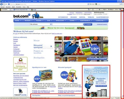 Bol.com - geen toolbars Figuur 5. De titels in kolom 2 en 3 geven aan dat de pagina doorloopt onder de vouw