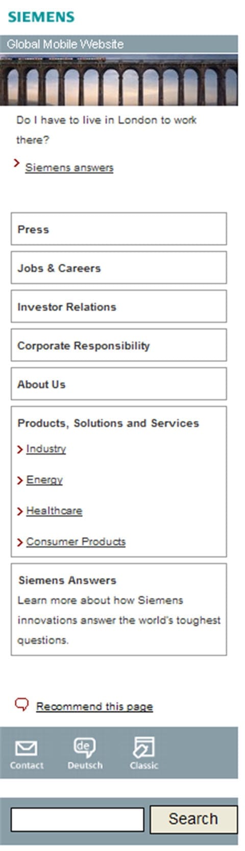 Siemens mobile site