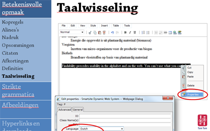 Slide uit de Webrichtlijnen redactietraining