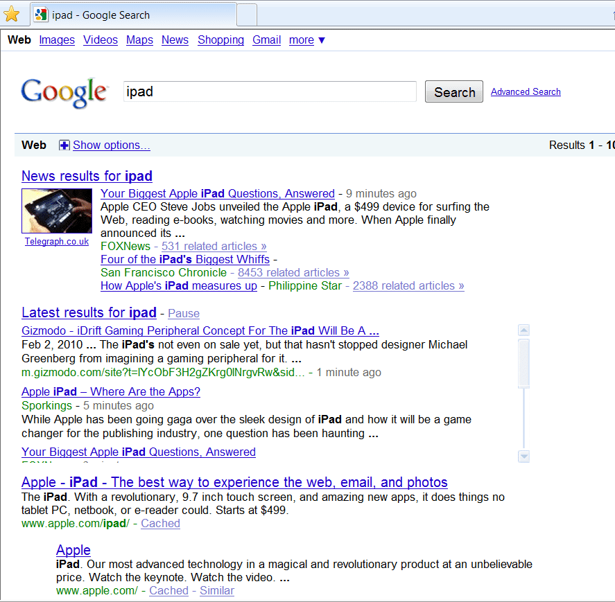 Google realtime