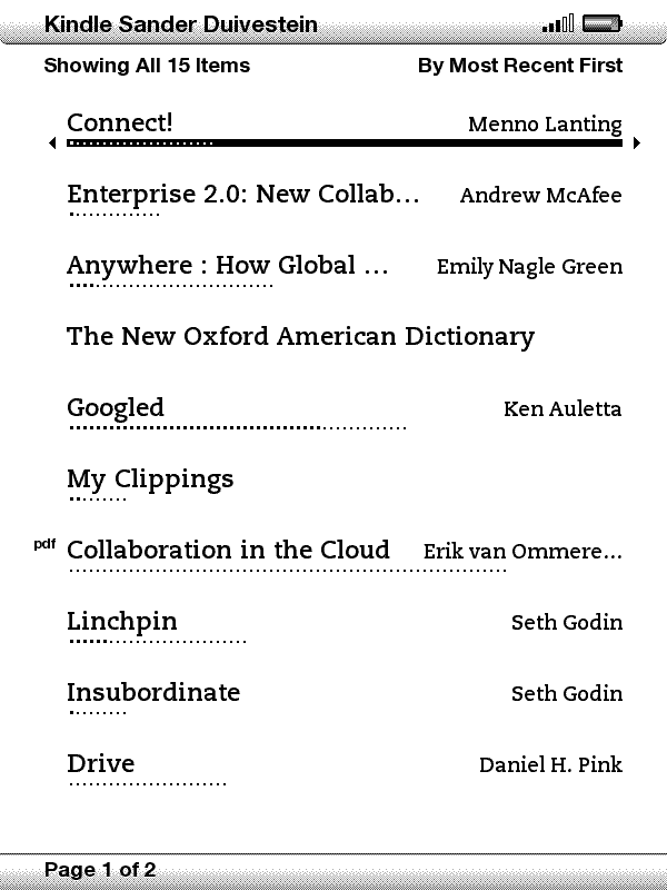 Screenshot Amazon Kindle Sander Duivestein