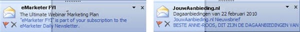 3. email notification Figuur 3. Email notificatie waarin afzender, onderwerpregel en pre header getoond worden