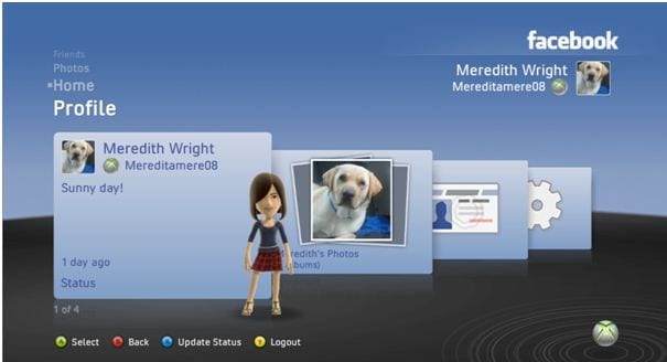 De Xbox 360 Facebook applicatie