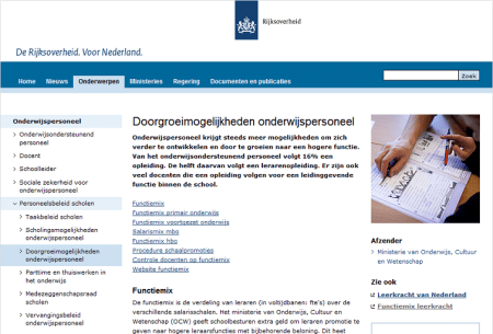 Doorgroeimogelijkheden onderwijspersoneel De pagina 'Doorgroeimogelijkheden onderwijspersoneel': zoekresultaat op 'functiemix'