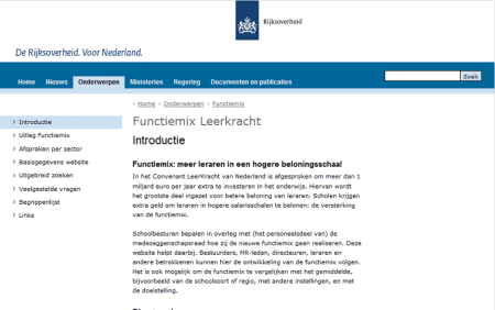 Functiemix op Rijksoverheidpuntnl Er blijkt wel degelijk een dossier Functiemix te bestaan op Rijksoverheid.nl