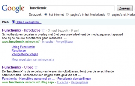 Zoeken met Google naar functiemix De resultaten die Google weergeeft op de query 'functiemix'