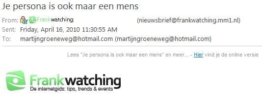 from email adres in Hotmail