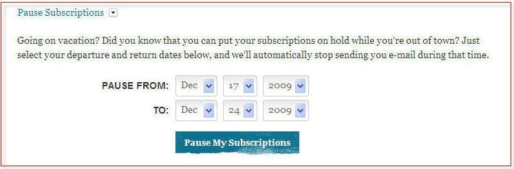 pause message