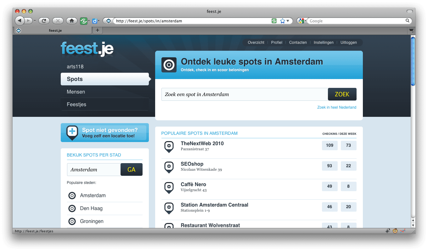 location based vriendennetwerk feest.je