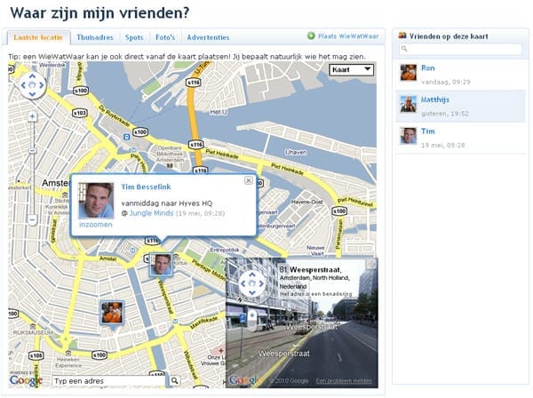 Het WieWatWaar overzicht van Hyves