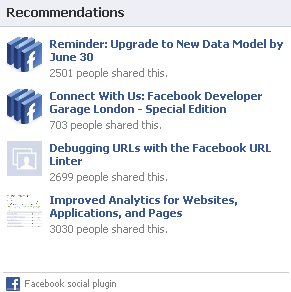 Facebook recommendations