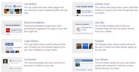 Facebook social plugins