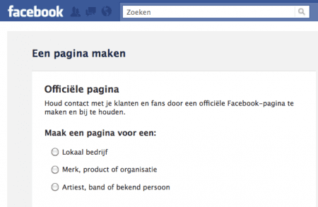fanpagina Facebook maken