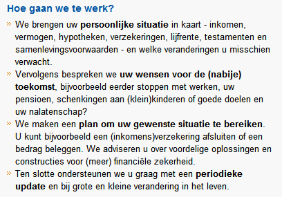 Voorbeeld van gemarkeerde woorden op de site van Story Groep
