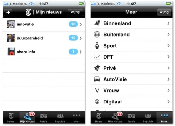 Telegraaf mobiele app
