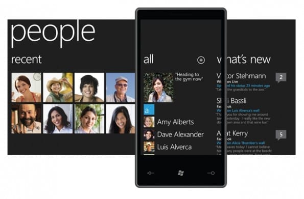 WP7_2 De 'People' hub van de Windows Phone 7