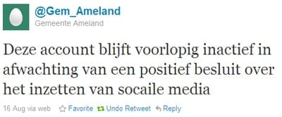 Tweet gemeente Ameland