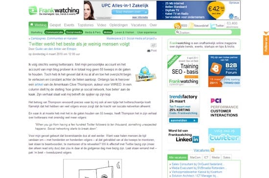 frankwatching_screenshot Screenshot van Frankwatching.com