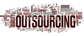 grafische afbeelding met div outsourcing termen