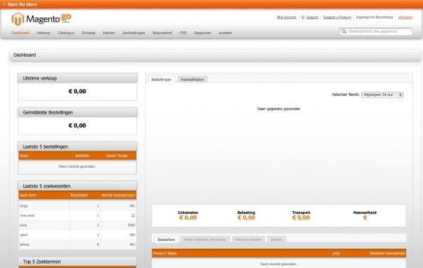 Magento Go backend
