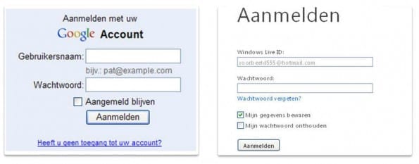 aanmelden Gmail en hotmail