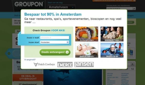 Groupon - login met e-mailadres