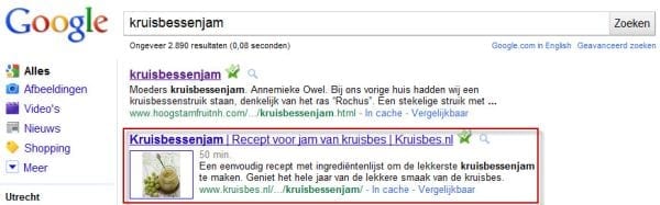 Rich snippets voor kruisbessenjam