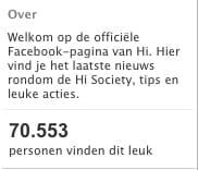 Facebook pagina Hi Society