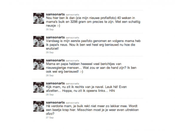 Voorbeelden van Tweets van @samsonarts
